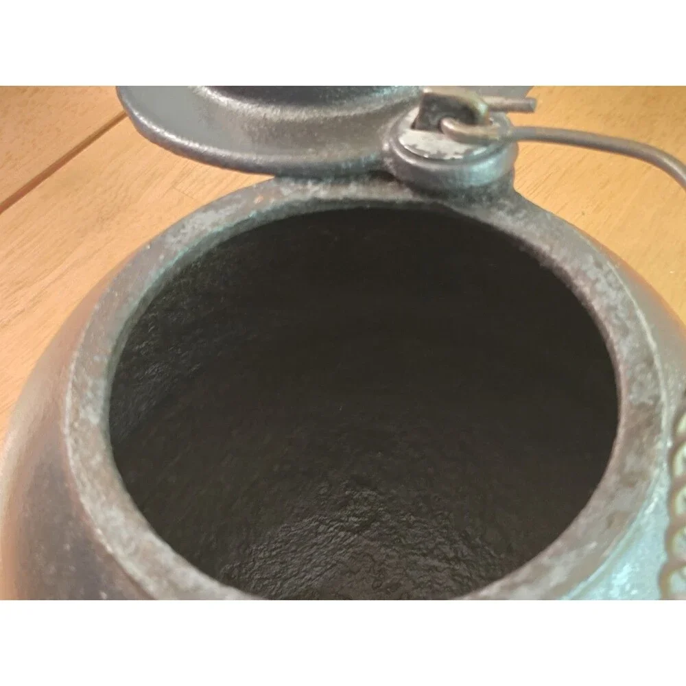 Vintage Wagner Ware Sidney O Cast Iron Tea Kettle Swivel Lid Coil Handle Clean